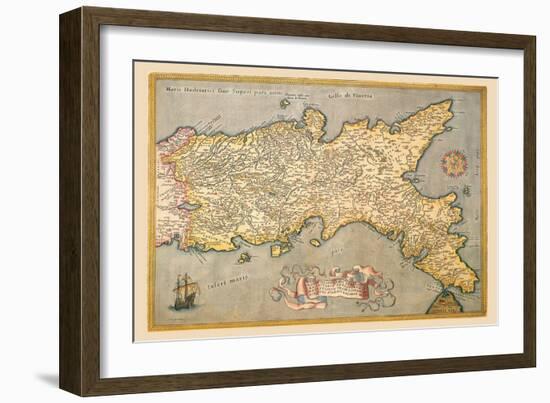 Map of Southern Italy-Abraham Ortelius-Framed Art Print