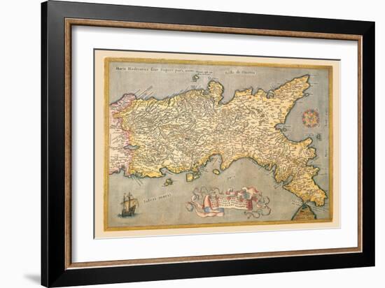 Map of Southern Italy-Abraham Ortelius-Framed Art Print