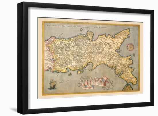 Map of Southern Italy-Abraham Ortelius-Framed Art Print