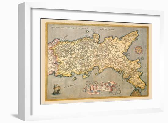 Map of Southern Italy-Abraham Ortelius-Framed Art Print