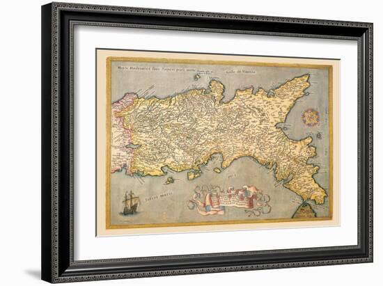 Map of Southern Italy-Abraham Ortelius-Framed Art Print