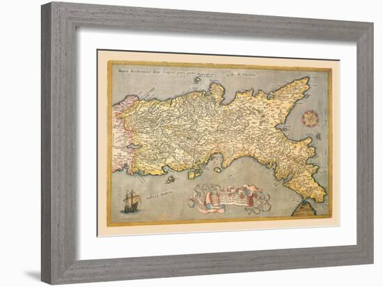 Map of Southern Italy-Abraham Ortelius-Framed Art Print