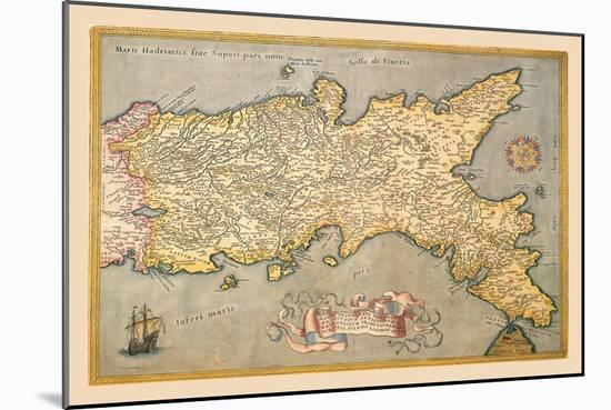 Map of Southern Italy-Abraham Ortelius-Mounted Art Print