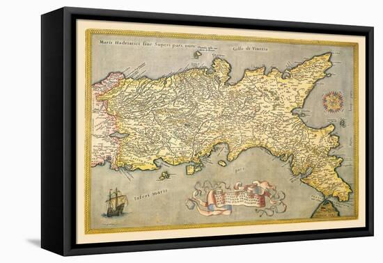 Map of Southern Italy-Abraham Ortelius-Framed Stretched Canvas