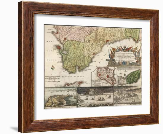 Map of Southern Spain and Andalusia-null-Framed Giclee Print