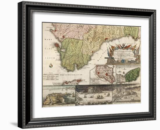 Map of Southern Spain and Andalusia-null-Framed Giclee Print