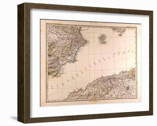 Map of Spain, 1872-null-Framed Giclee Print