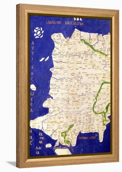 Map of Spain and Portugal, from "Geographia"-Ptolemy-Framed Premier Image Canvas