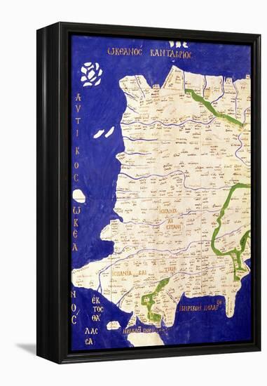 Map of Spain and Portugal, from "Geographia"-Ptolemy-Framed Premier Image Canvas