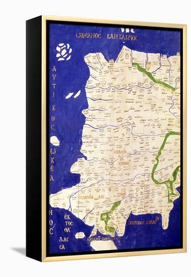 Map of Spain and Portugal, from "Geographia"-Ptolemy-Framed Premier Image Canvas