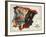 Map Of Spain and Portugal Represented As a Matador and Bull-Lilian Lancaster-Framed Giclee Print