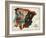 Map Of Spain and Portugal Represented As a Matador and Bull-Lilian Lancaster-Framed Giclee Print