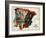 Map Of Spain and Portugal Represented As a Matador and Bull-Lilian Lancaster-Framed Giclee Print