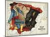 Map Of Spain and Portugal Represented As a Matador and Bull-Lilian Lancaster-Mounted Giclee Print