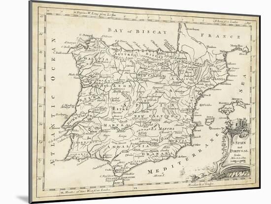 Map of Spain-T. Jeffreys-Mounted Art Print