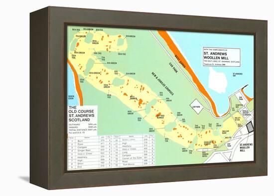 Map of St. Andrews Golf Course-null-Framed Stretched Canvas