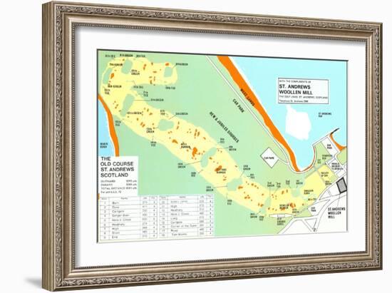 Map of St. Andrews Golf Course-null-Framed Art Print