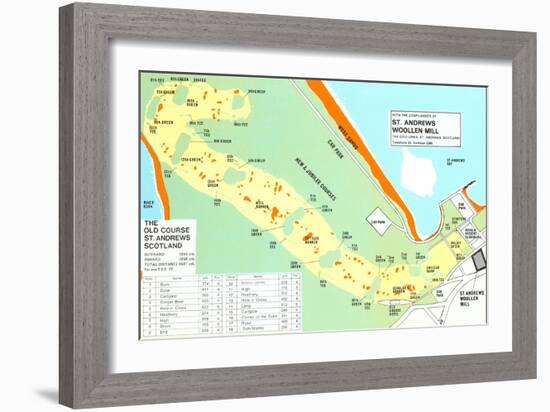 Map of St. Andrews Golf Course-null-Framed Art Print