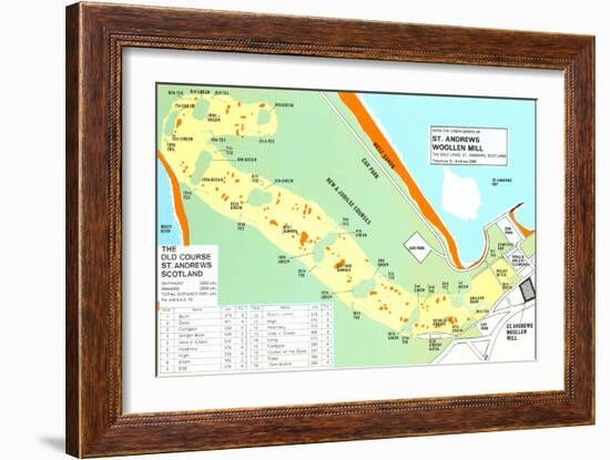 Map of St. Andrews Golf Course-null-Framed Art Print