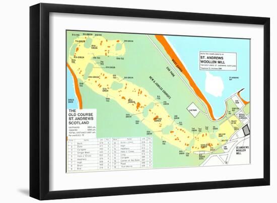 Map of St. Andrews Golf Course-null-Framed Art Print