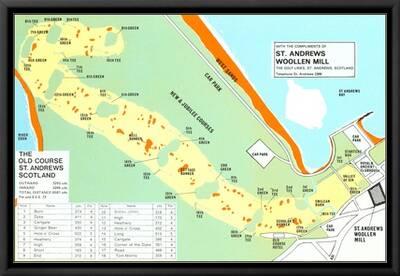 Map of St. Andrews Golf Course' Art Print | Art.com