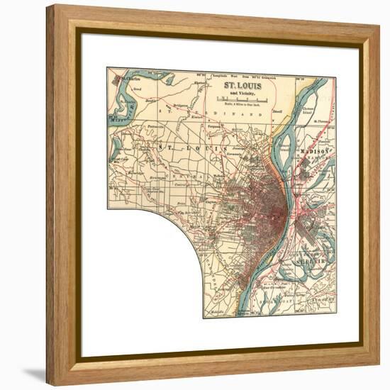 Map of St. Louis (C. 1900), Maps-Encyclopaedia Britannica-Framed Premier Image Canvas