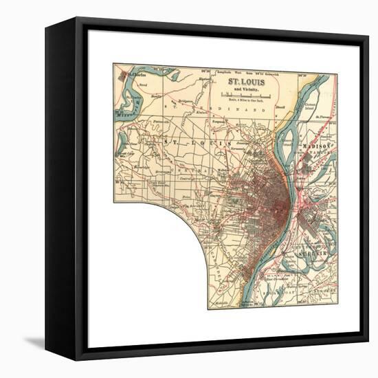 Map of St. Louis (C. 1900), Maps-Encyclopaedia Britannica-Framed Premier Image Canvas