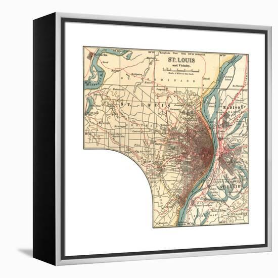 Map of St. Louis (C. 1900), Maps-Encyclopaedia Britannica-Framed Premier Image Canvas
