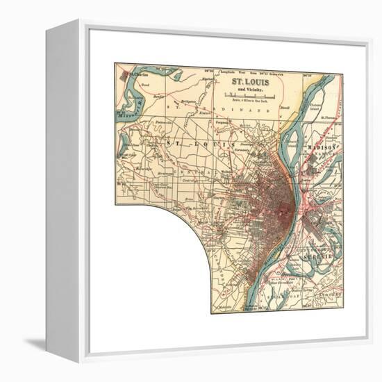 Map of St. Louis (C. 1900), Maps-Encyclopaedia Britannica-Framed Premier Image Canvas