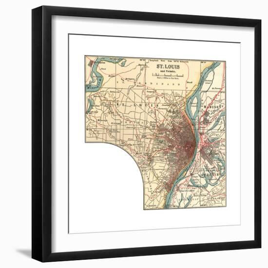 Map of St. Louis (C. 1900), Maps-Encyclopaedia Britannica-Framed Giclee Print