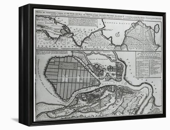 Map of St.Petersburg, c.1750-null-Framed Premier Image Canvas