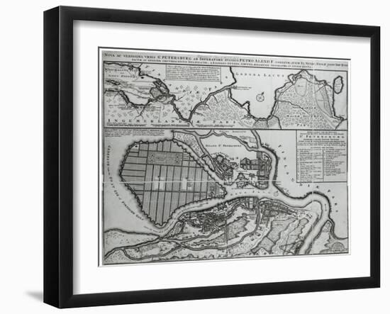 Map of St.Petersburg, c.1750-null-Framed Giclee Print