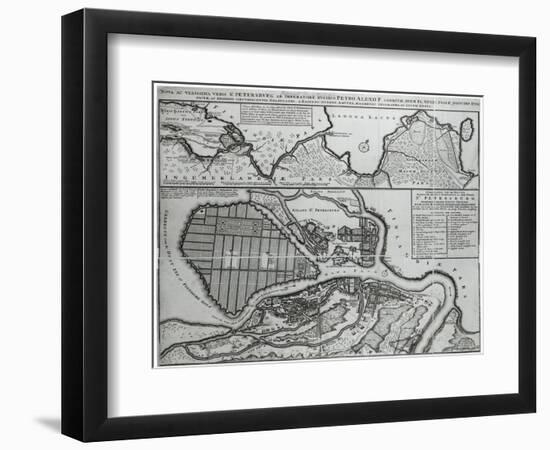 Map of St.Petersburg, c.1750-null-Framed Giclee Print