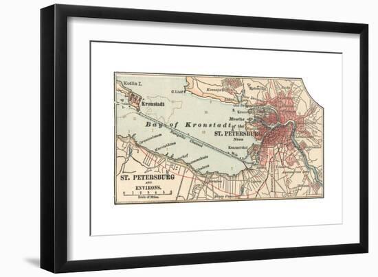 Map of St. Petersburg (C. 1900), Maps-Encyclopaedia Britannica-Framed Giclee Print