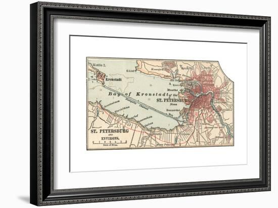 Map of St. Petersburg (C. 1900), Maps-Encyclopaedia Britannica-Framed Giclee Print