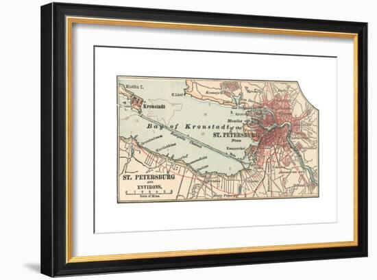 Map of St. Petersburg (C. 1900), Maps-Encyclopaedia Britannica-Framed Giclee Print