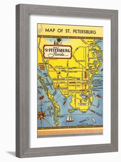 Map of St. Petersburg, Florida-null-Framed Art Print