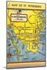 Map of St. Petersburg, Florida-null-Mounted Art Print