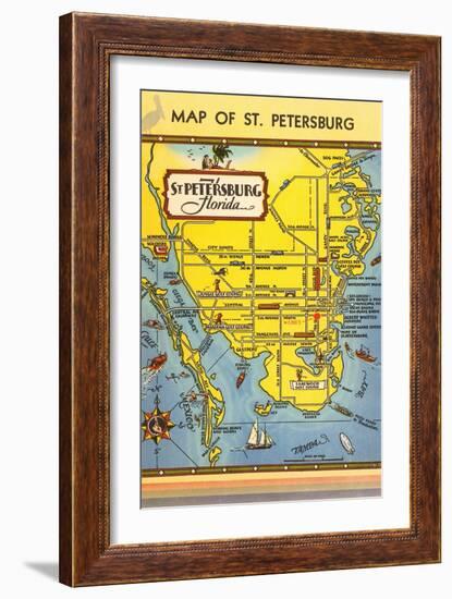 Map of St. Petersburg, Florida-null-Framed Art Print