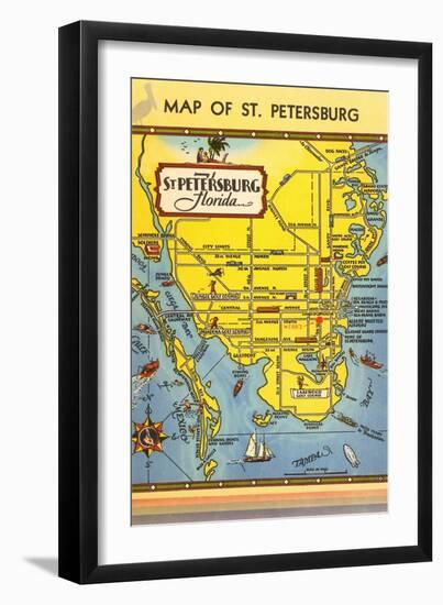 Map of St. Petersburg, Florida-null-Framed Art Print