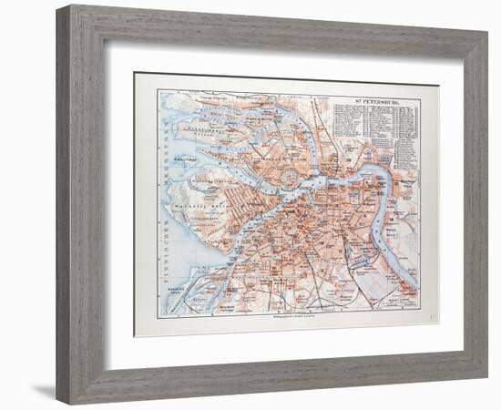 Map of St. Petersburg Russia, 1899-null-Framed Giclee Print