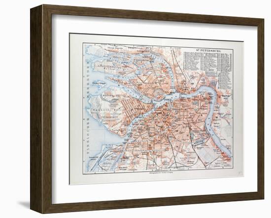 Map of St. Petersburg Russia, 1899-null-Framed Giclee Print