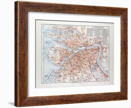 Map of St. Petersburg Russia, 1899-null-Framed Giclee Print