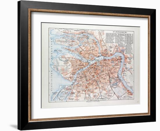 Map of St. Petersburg Russia, 1899-null-Framed Giclee Print