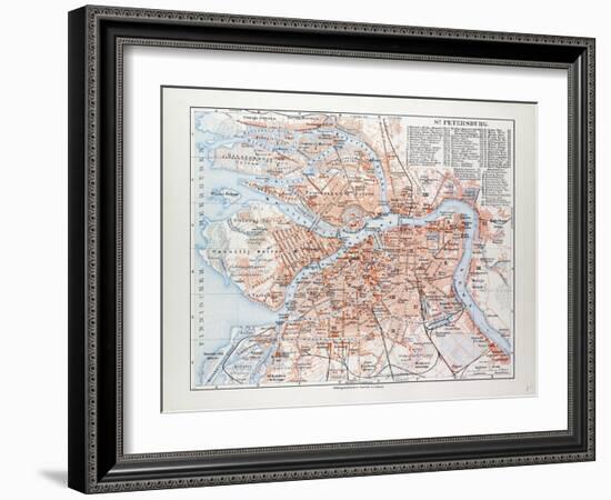 Map of St. Petersburg Russia, 1899-null-Framed Giclee Print