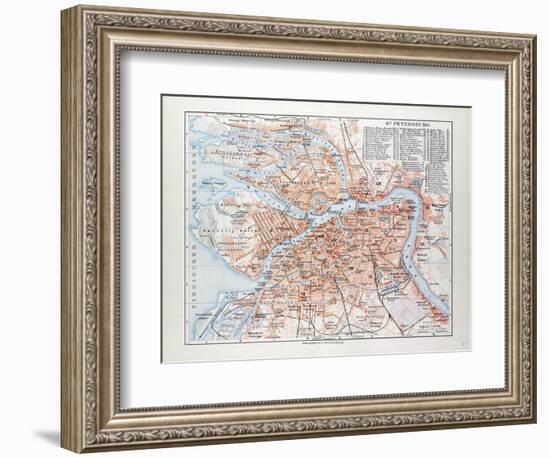 Map of St. Petersburg Russia, 1899-null-Framed Giclee Print