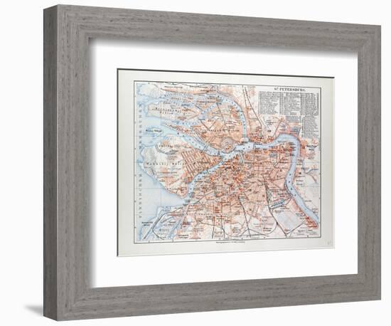 Map of St. Petersburg Russia, 1899-null-Framed Giclee Print