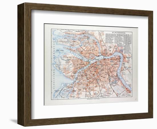 Map of St. Petersburg Russia, 1899-null-Framed Giclee Print