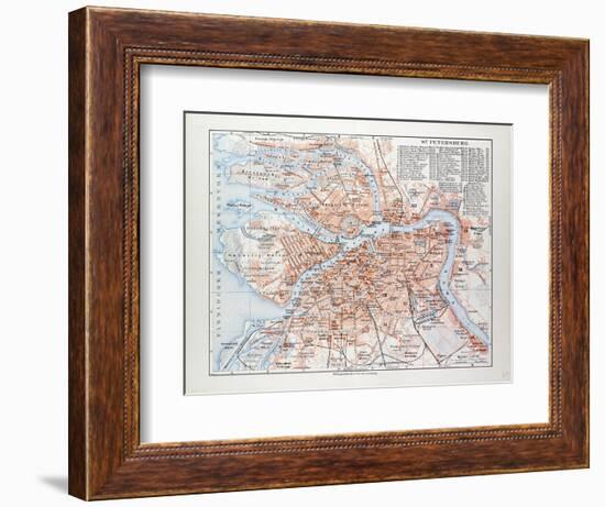 Map of St. Petersburg Russia, 1899-null-Framed Giclee Print