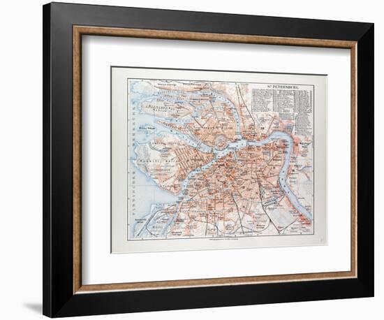 Map of St. Petersburg Russia, 1899-null-Framed Giclee Print